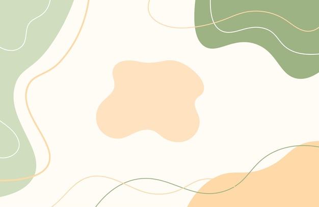 Fond esthétique abstrait fond minimaliste avec des formes organiques et des lignes dans des couleurs pastel