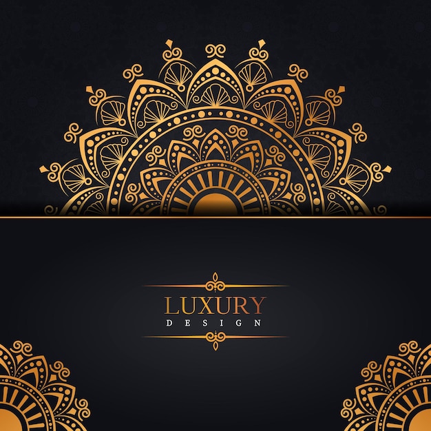 Fond Esthétique De Mandala De Luxe Doré Vecteur Gratuit