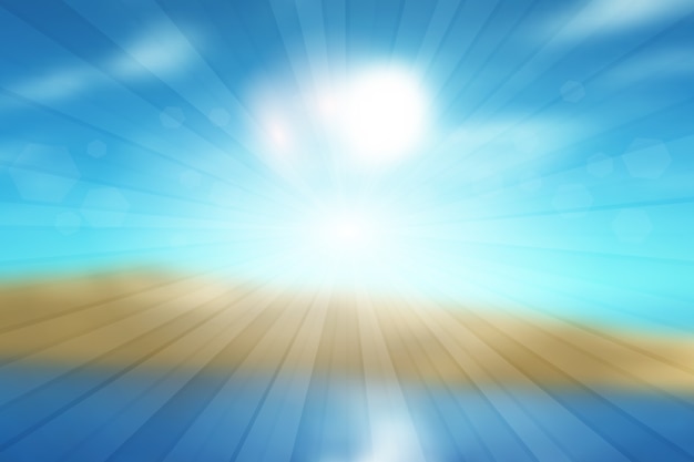 Fond d'été plat avec soleil