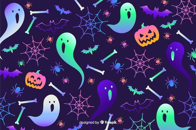 Fond de fantômes halloween dégradé