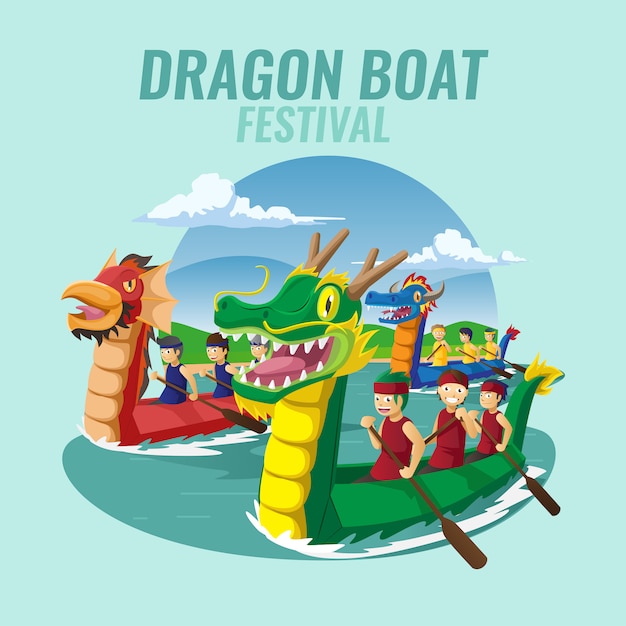 Fond De Festival De Course De Bateau Dragon