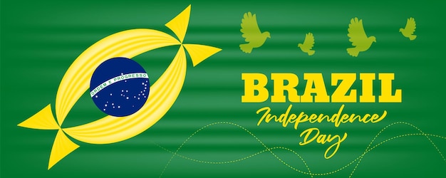 Fond De Fête De L'indépendance Du Brésil Avec Illustration De Conception De Drapeau Du Brésil