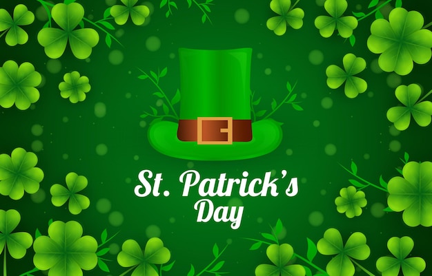 Fond de la fête de Saint-Patrick avec un chapeau et un chamarron