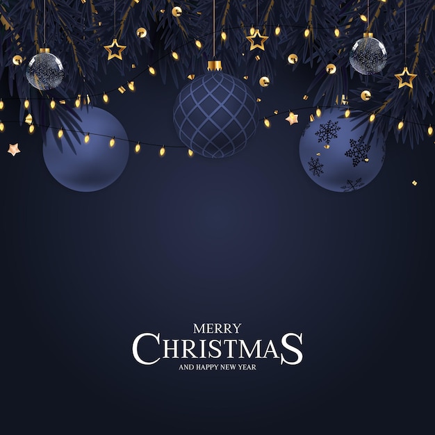 Fond de fête de vacances de Noël Bonne année et joyeux Noël Modèle d'affiche Illustration vectorielle