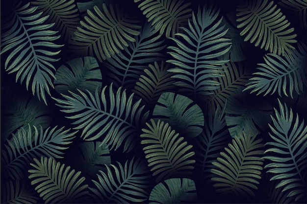 Fond de feuilles tropicales réalistes