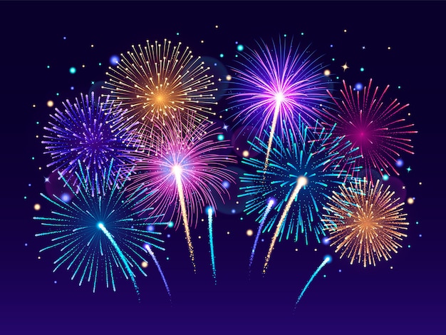 Fond de feux d'artifice éclatant coloré
