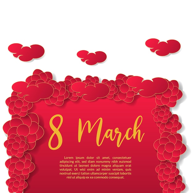 Fond Fleurs Femmes Jour Illlustration Célébration Printemps 8 Mars Rouge Et Jaune Isolé