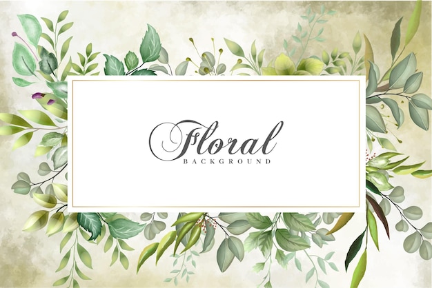 Fond Floral Aquarelle Avec De Belles Feuilles Florales