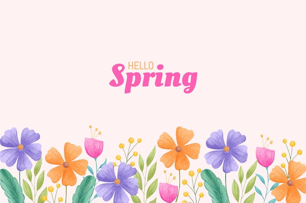 Fond floral aquarelle pour le printemps