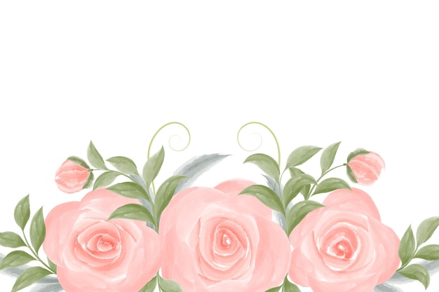 Fond Floral Aquarelle Avec Des Roses