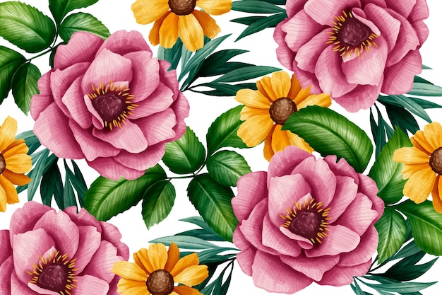 Fond floral aquarelle