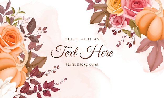 Fond Floral Automne Avec De Belles Fleurs