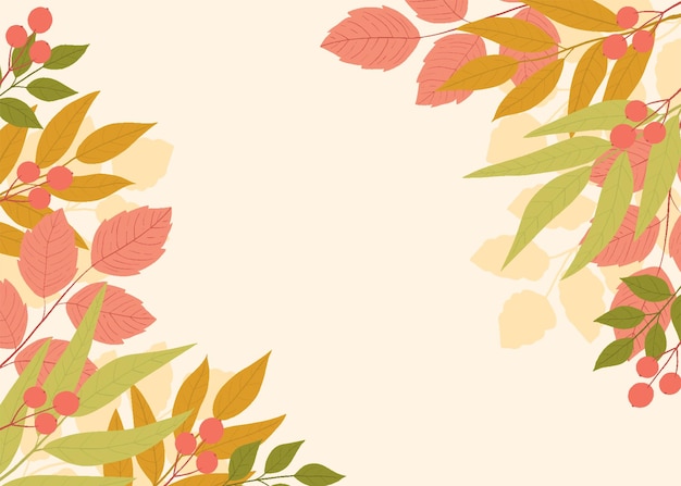 Fond Floral D'automne Avec Des Feuilles D'arbres Colorés