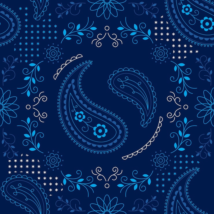 Vecteur un fond floral bleu avec un motif de fleurs bleues