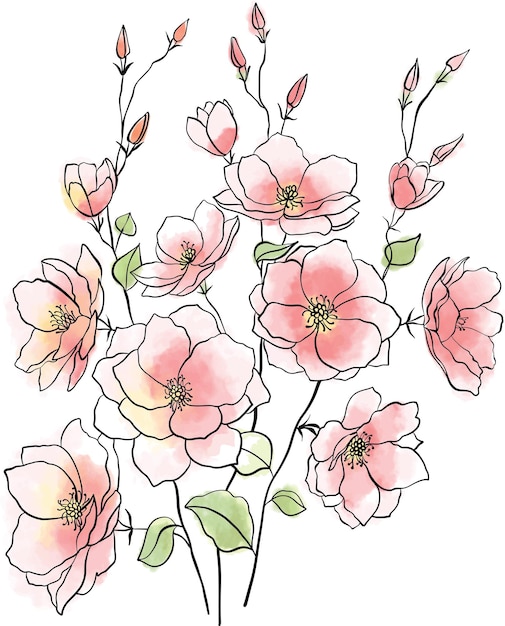 Fond Floral Coloré Aquarelle Numérique