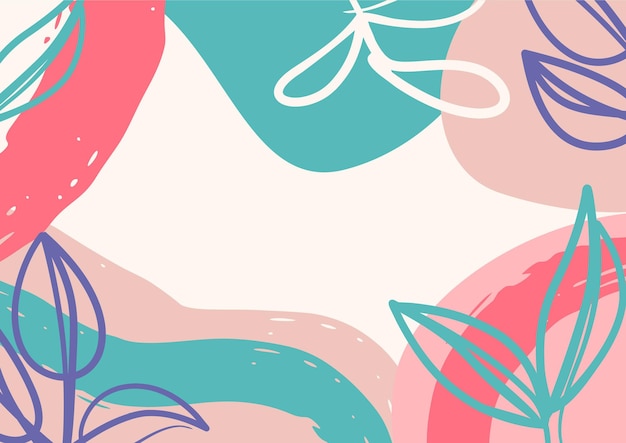 Fond floral esthétique minimaliste abstrait Fond tropical moderne Jungle plantes nature