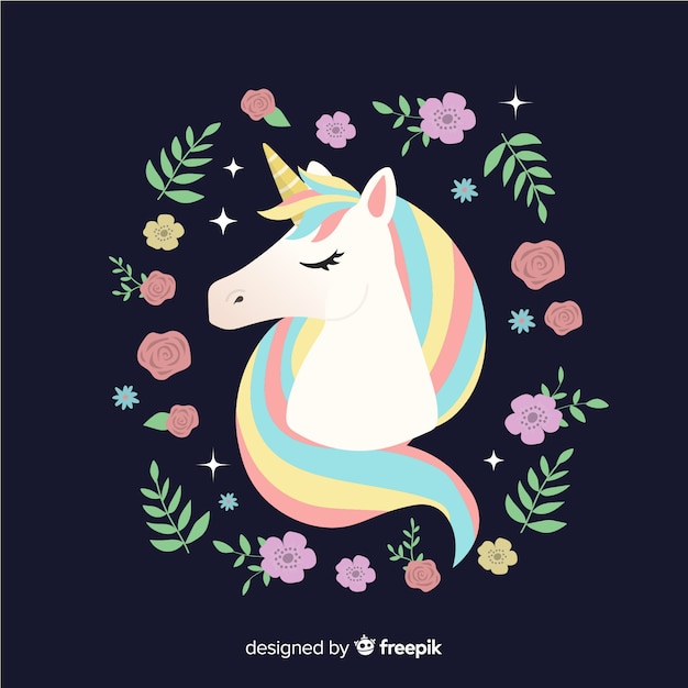 Fond Floral Mignon Licorne