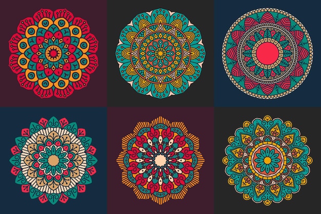 Fond Floral Motif Mandala Coloré