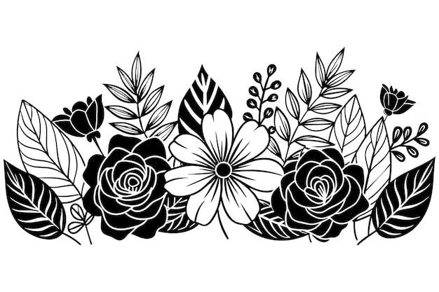 fond floral noir et blanc