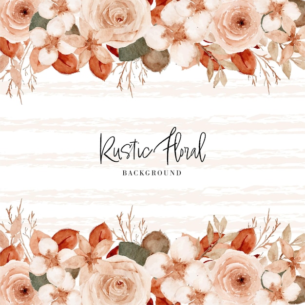 Fond Floral Rustique Aquarelle