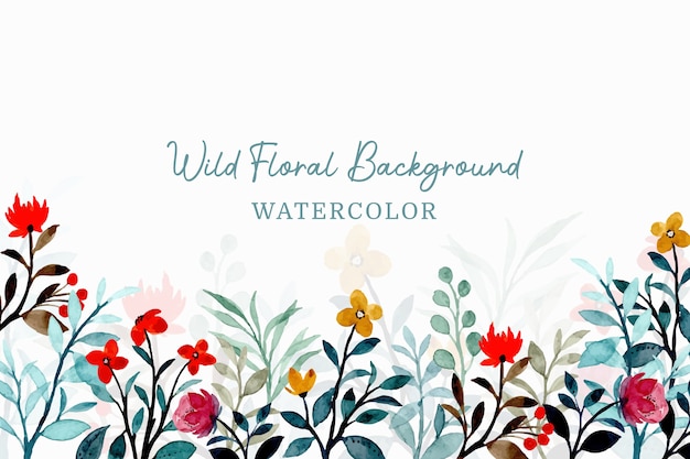 Fond Floral Sauvage Avec Aquarelle