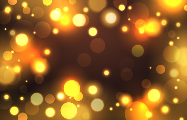 un fond flou de lumières avec un fond doré