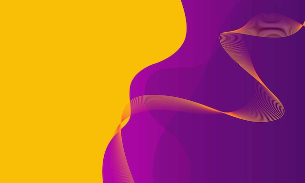 Vecteur fond fluide moderne jaune et violet avec des formes courbes