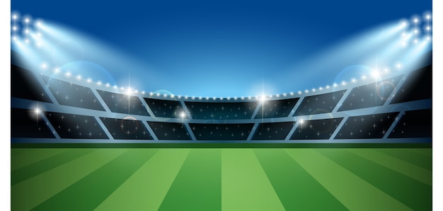 Fond de football avec des projecteurs.