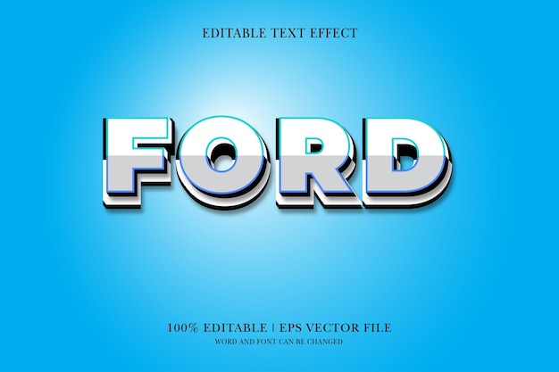 Fond de Ford titre Effet de texte modifiable modèle de texte 3D