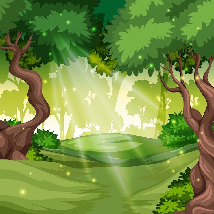 Vecteur un fond de forêt verte