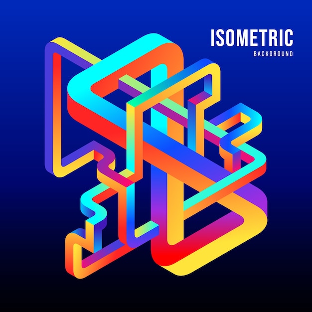 Fond De Forme Géométrique Isométrique Dégradé Abstrait
