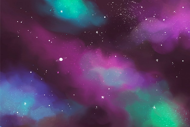 Vecteur fond de galaxie aquarelle