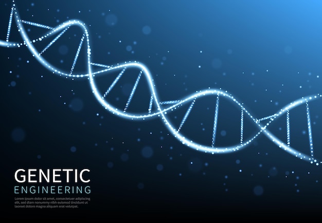 Fond de gènes de cellule ou de molécule d'hélice d'ADN brillant