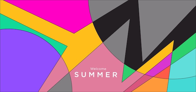 Fond géométrique abstrait coloré pour bannière d'été