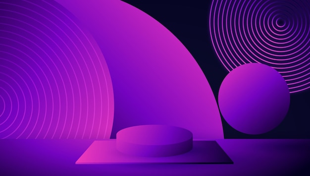 Fond géométrique abstrait violet et bleu futuriste moderne pour la scène du podium de la vitrine du produit