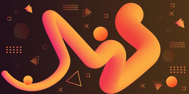Fond géométrique dégradé fluide avec bannière de modèle d'élément de forme liquide pour les entreprises Web et