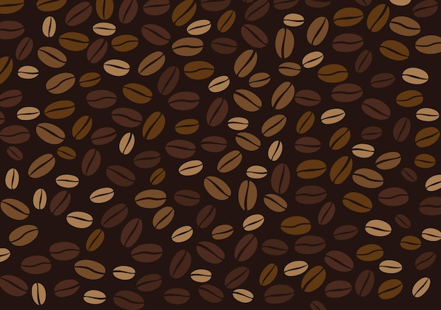 Fond de grains de café Modèle vectorielle continue de grains de café