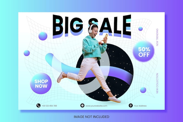 Fond de grande vente dégradé plat