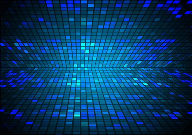 Fond de grille de pixels bleus