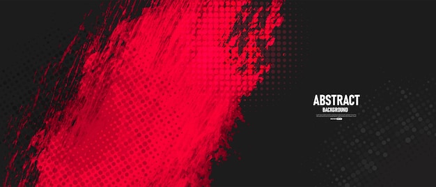 Fond grunge abstrait noir et rouge avec style demi-teinte
