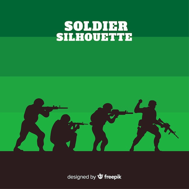 Fond De Guerre Avec Des Silhouettes De Soldats