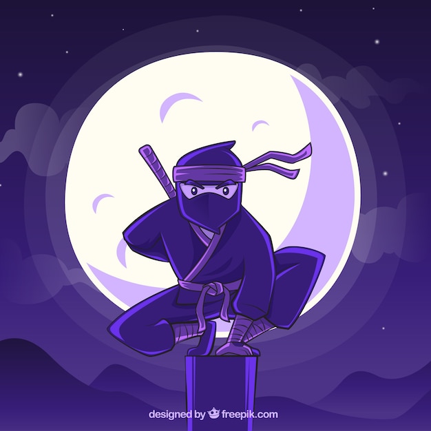 Fond De Guerrier Ninja Dessinés à La Main