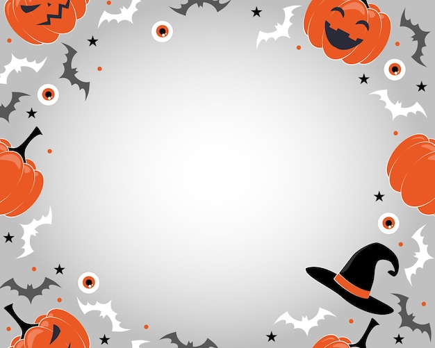 Fond d'Halloween avec des citrouilles au design plat