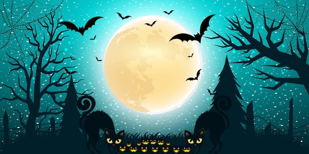 Fond d'Halloween avec un dégradé de lumière au design plat