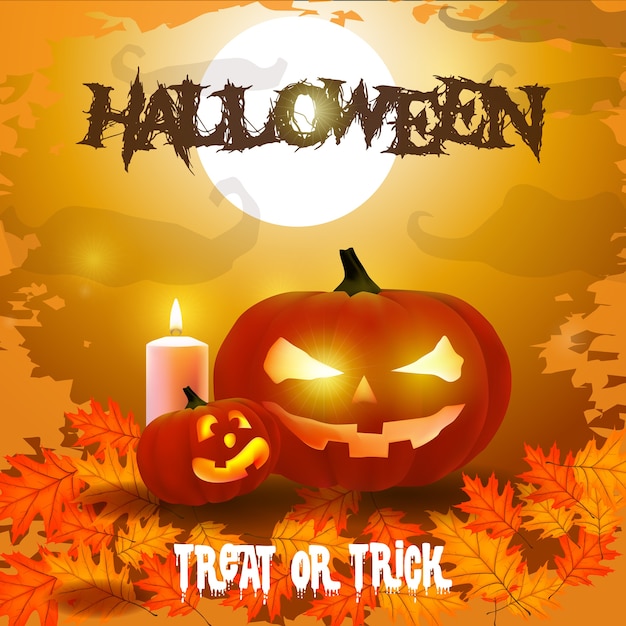 Un fond d'Halloween effrayant avec des citrouilles