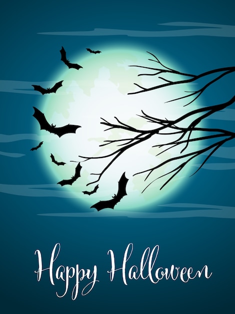 Fond d&#39;Halloween avec texte Happy Halloween.