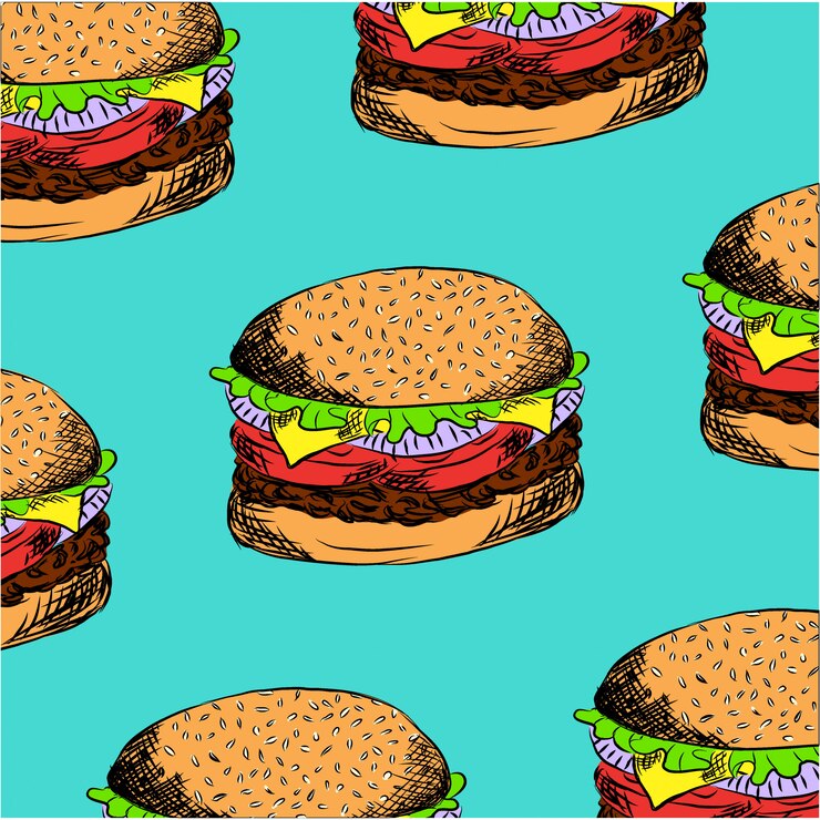 Vecteur fond avec des hamburgers