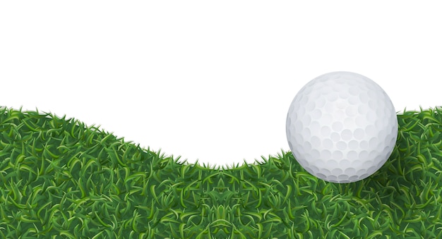 Fond d&#39;herbe verte golf ballon.