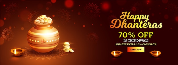 Vecteur fond heureux dhanteras.