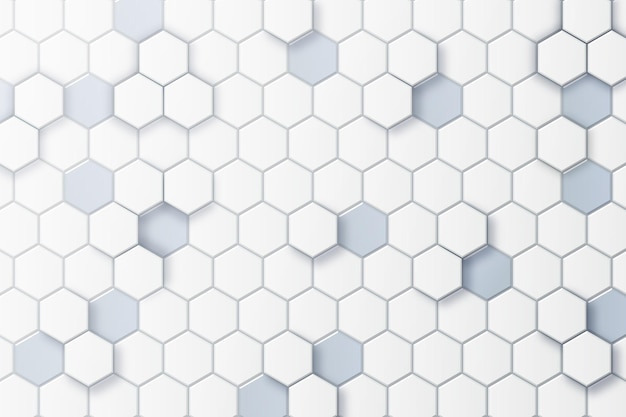 Fond Hexagonal Minimal Blanc